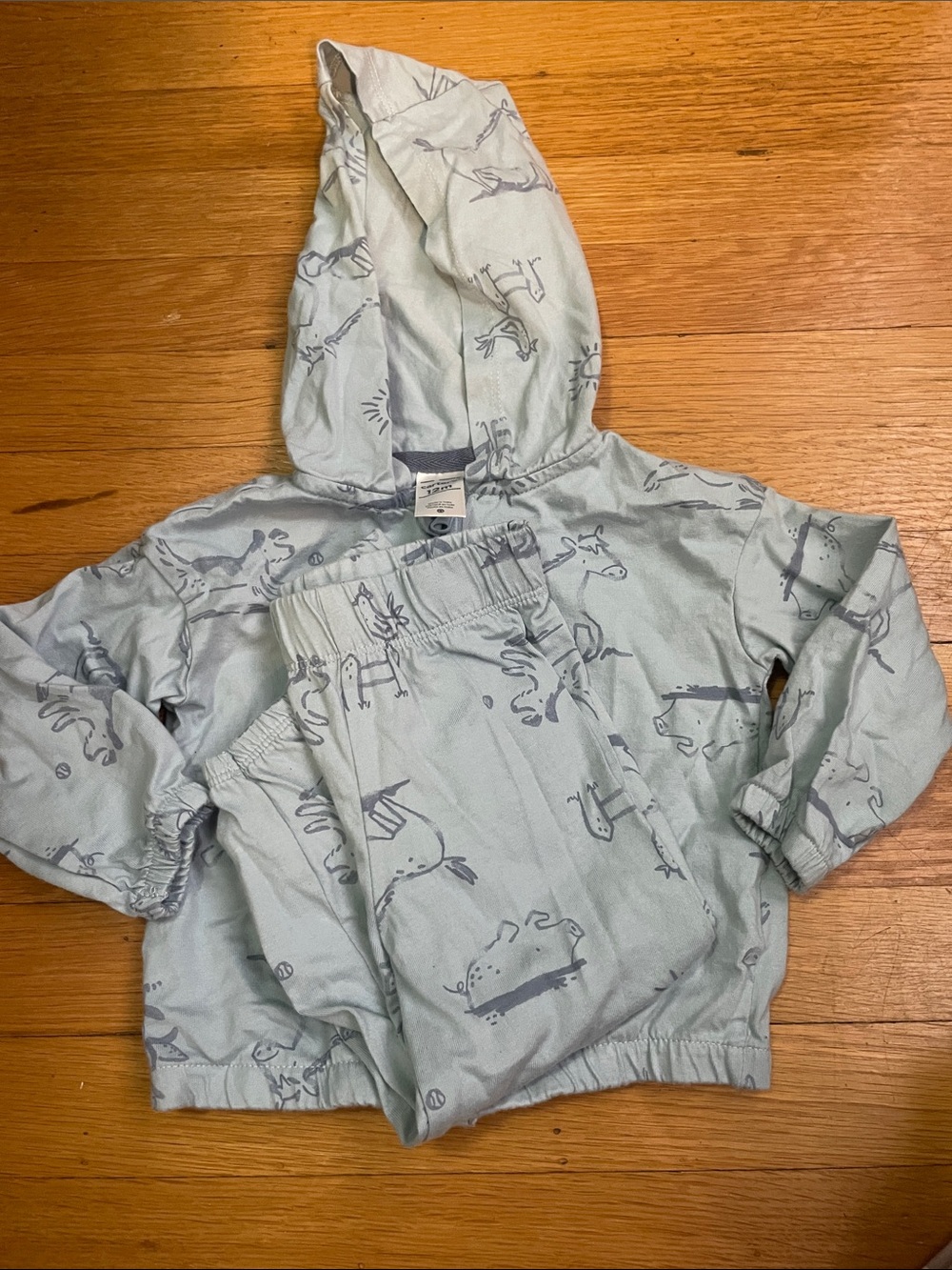 Carter's Hooded Sweatshirt and Pants Set farm animals